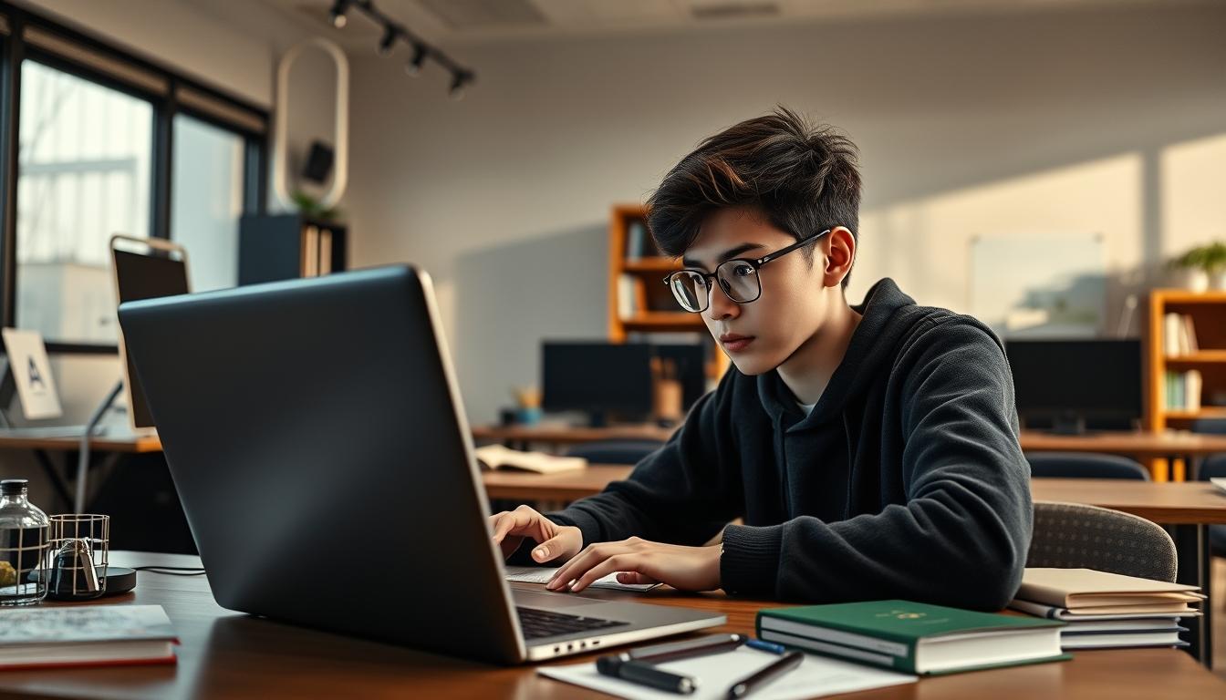 Students working in research laboratory